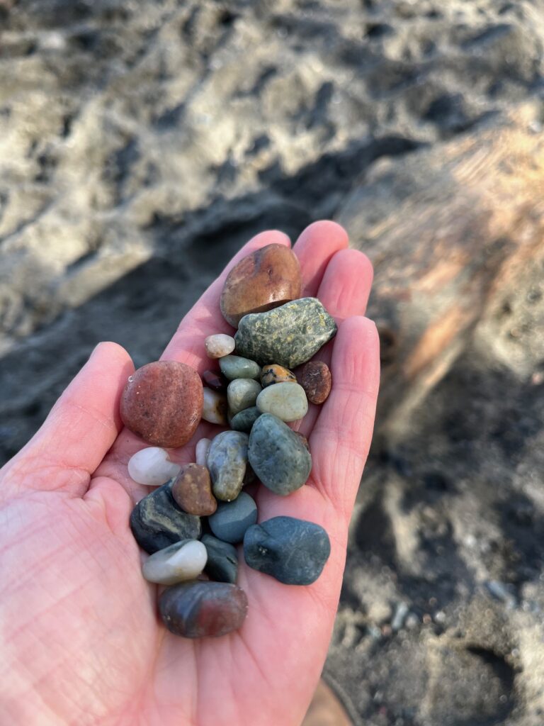 small rocks in hand